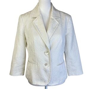 Talbots Textured 3/4 Sleeve Blazer Size 4